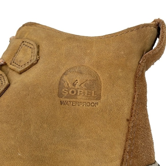 Sorel Boots Women's 4 Brown Leather Lace Up Out N About Duck Waterproof Shoes - Picture 15 of 15